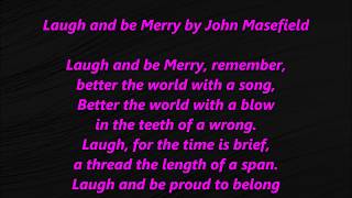 Laugh And Be Merry Song Poem John Masefield Lyrics Words Text Poetry Sing Along Music