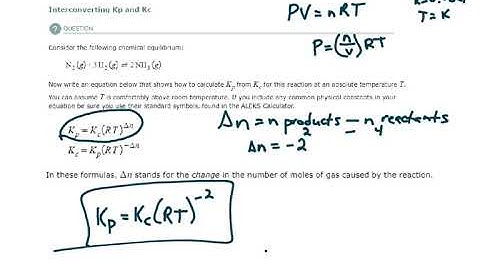 ALEKS - Interconverting Kp and Kc (Example 1)