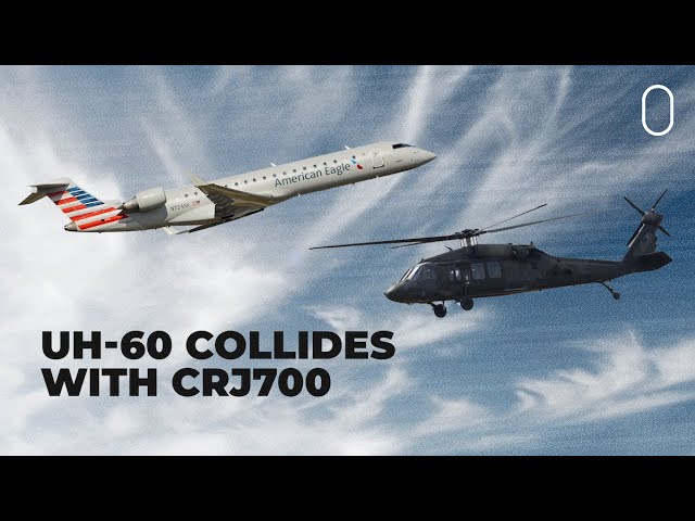 Collision between plane carrying 64 people, military helicopter reported  near Washington D.C. - YouTube