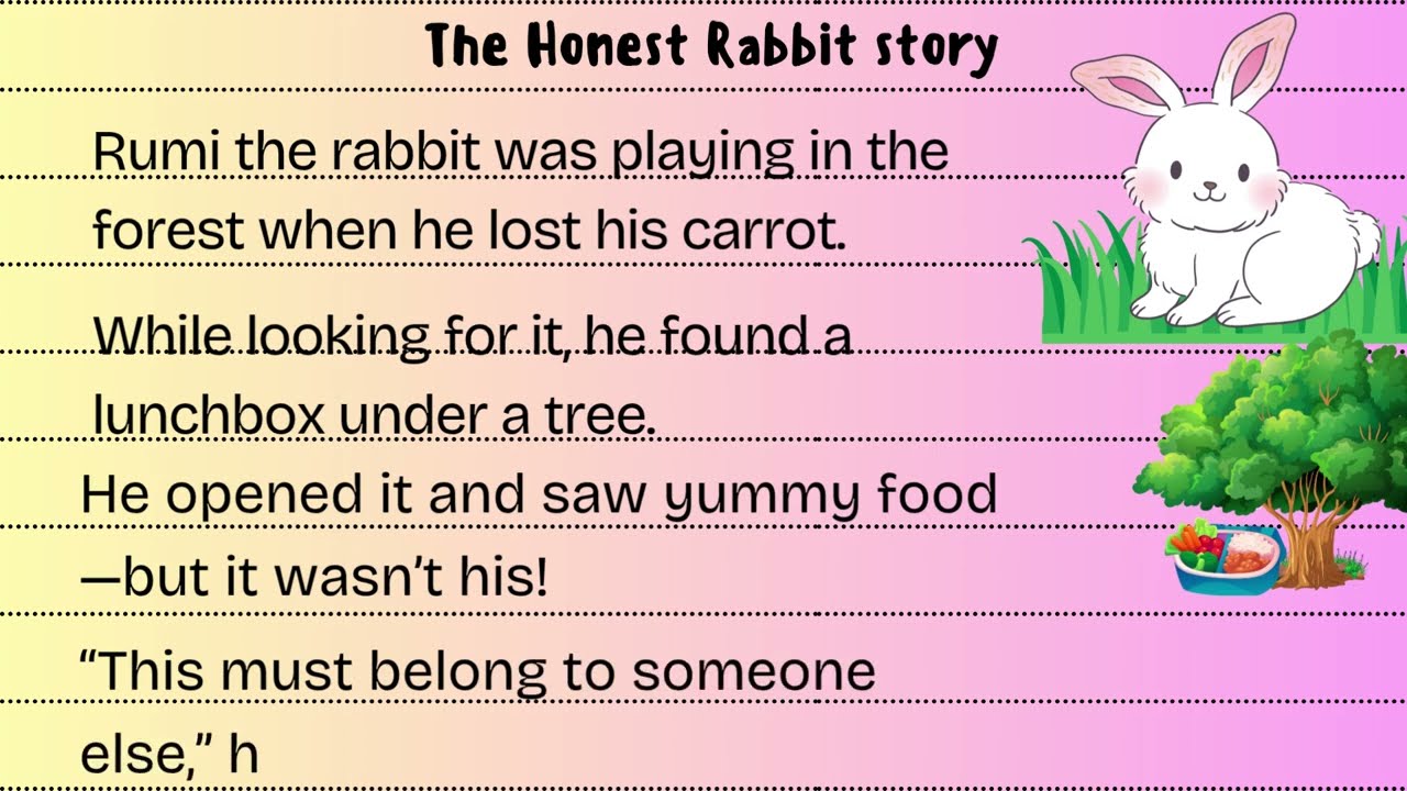 HONEST RABBIT STORY WRITING  | STORY WRITING FOR KIDS WITH HINTS   