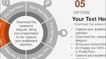 six staged circular interconnected puzzle diagram flat powerpoint design