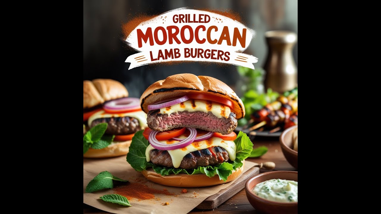 Grilled Moroccan Lamb Burgers