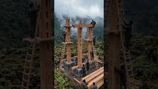 Zafimaniry Wood House. Raw timber to architectural. #zafimaniry #sustainabledesign #africa #timelaps
