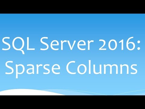 Video: Cosa sono le colonne sparse in SQL Server 2008?