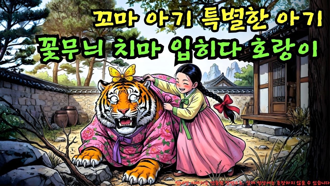 👉 사나운 호랑이, 꼬마 아기에게 꽃무늬 치마와 나비 리본을 강제로 입혀 울부짖다... 이 행동은 위험할까? | 야담 |옛날이야기 |민담 |전설 | 설화