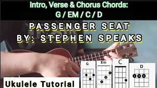 Passenger seat by: Stephen Speaks (Ukulele Tutorial) - Easy Tutorial