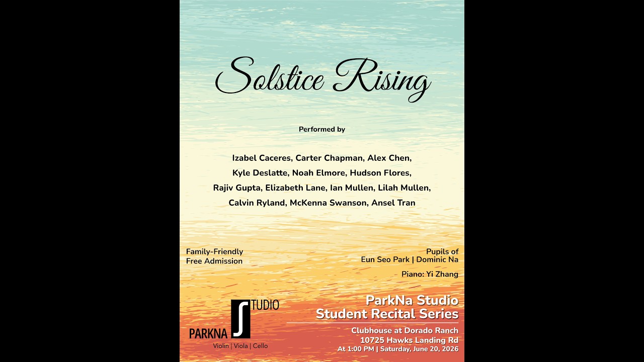 Solstice Rising - ParkNa Student Recital Series June 2026