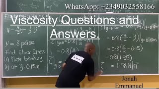 Fluid Mechanics Introduction Part 4: Viscosity Questions and Answers | Application of Newton's Laws.