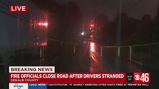 Fire officials close road after drivers stranded in DeKalb County