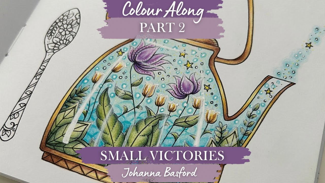 Colouring Flowers🌷& Glass Highlights in Small Victories: Part 2 | Purple & Yellow Polychromos Combo