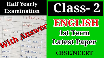 CLASS-2 ENGLISH 1st Term Exam Sample Paper | Class-2 Exam Preparation