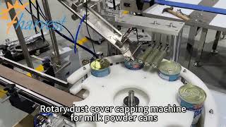 High Speed Rotary Capping Machine For Tinplate Can, Milk Powder Dust Cover Capping Machine