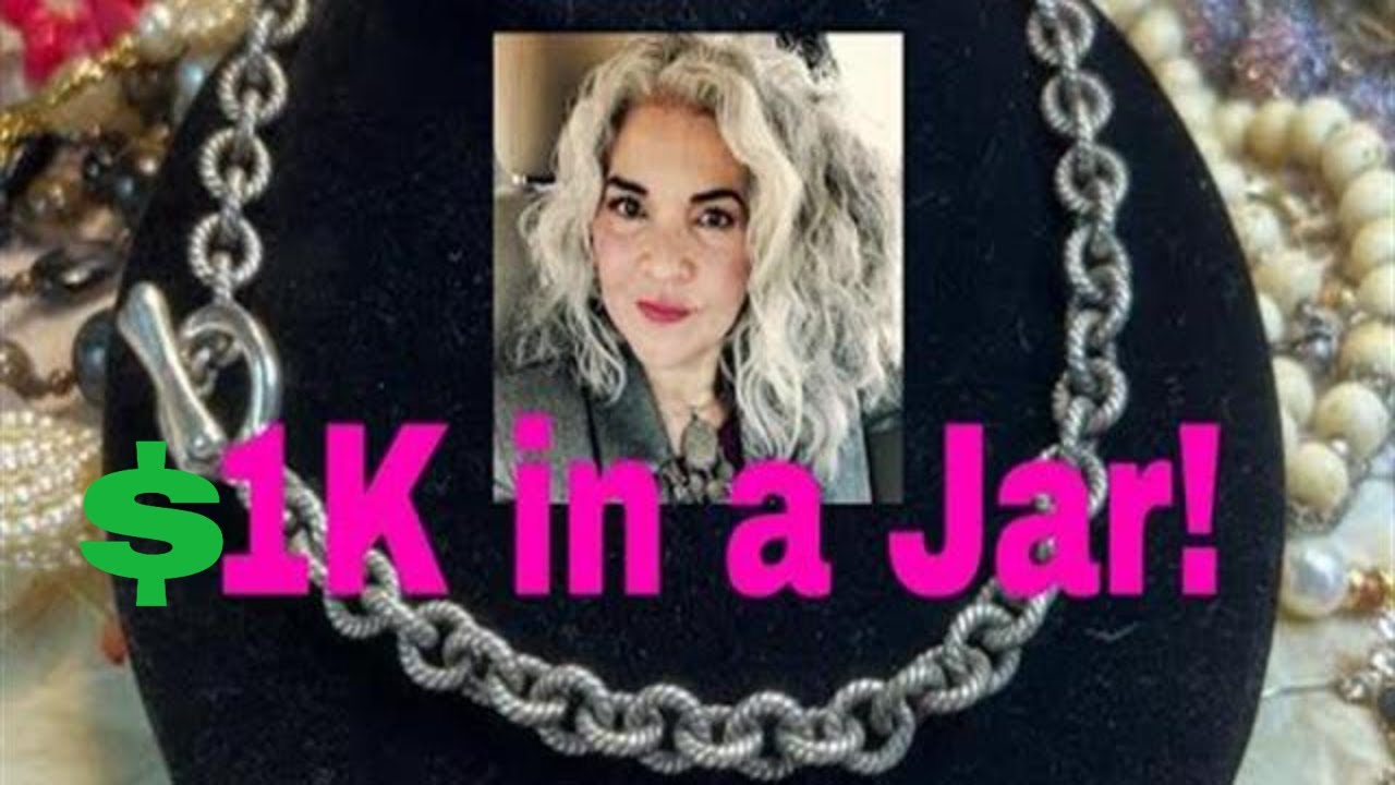 Goodwill Jewelry Jar Wow!!! 110 Grams 925 Designer Necklace Valued Over