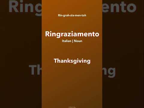Ringraziamento Italian Italiano