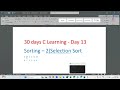 Selection Sort || Day 13 Of 30 Days C Learning || Code With Singerji || Shubham Karmakar