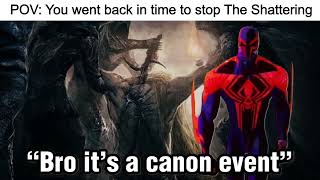 Going back to stop the shattering but spiderman 2099 is there