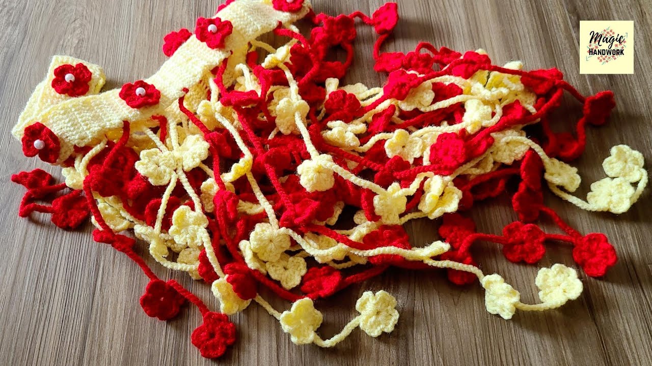 🌼ऊन का तोरण, Woolen Toran, how to Crochet Woolen Toran, Gate ka Parda, Bandhanwar, Jhalar ka design