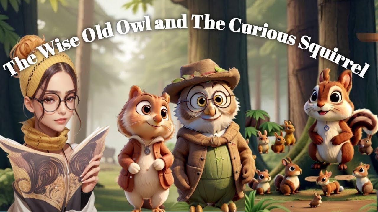 The Wise Owl and the Foolish Squirrel - Funny Animal Story For Kids 🦉🦨