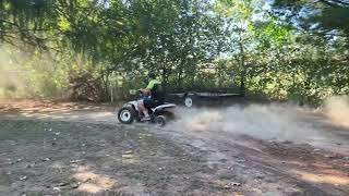 Suzuki lt80 running the backyard track