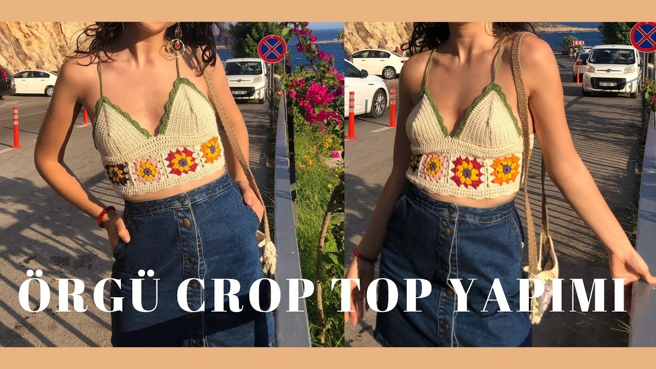 ÖRGÜ CROP TOP YAPIMI - Motifli Büstiyer Modelleri