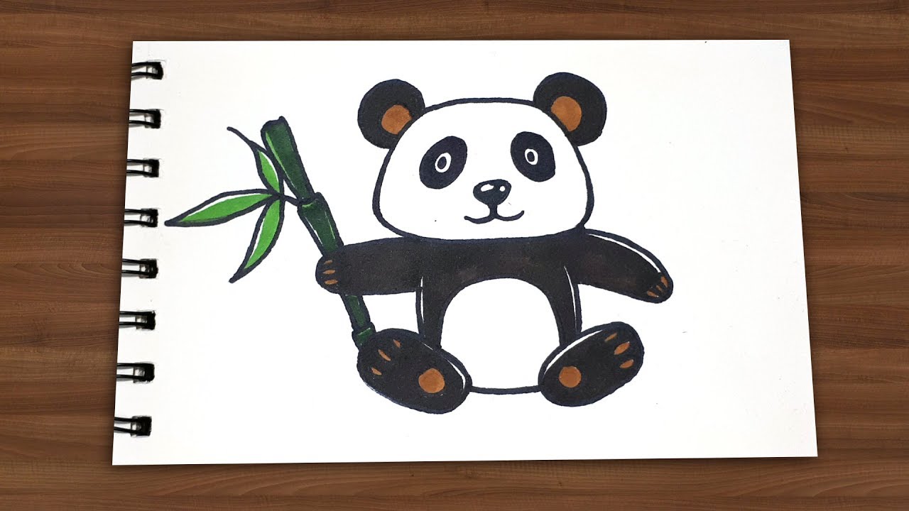 How To Draw A Panda Bear - YouTube