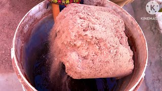 New extremely crispy dusty softy gritty red sand crumble dry on floor+in water bucket 💯🤤