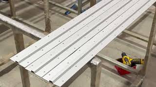 Continuous geared hinge production processing