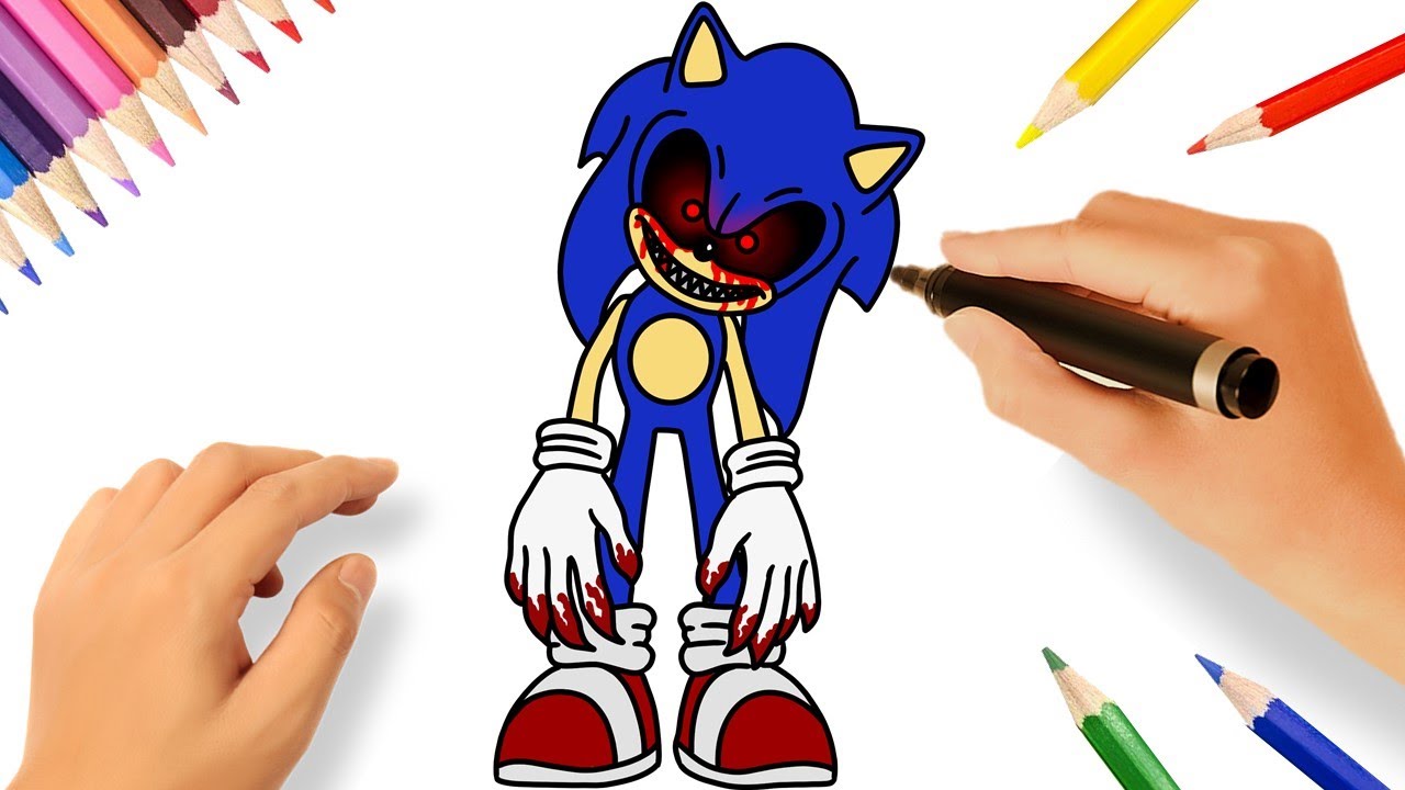 Como DESENHAR SONIC EXE - Como DIBUJAR a SONIC EXE - How to DRAW