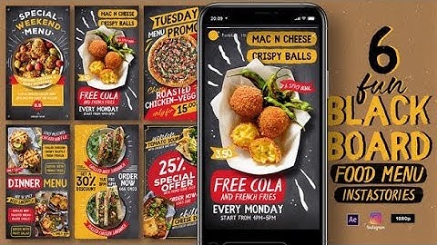 Fun Blackboard Food Menu Instagram Stories AFTER EFFECTS Template Videohive 31750222