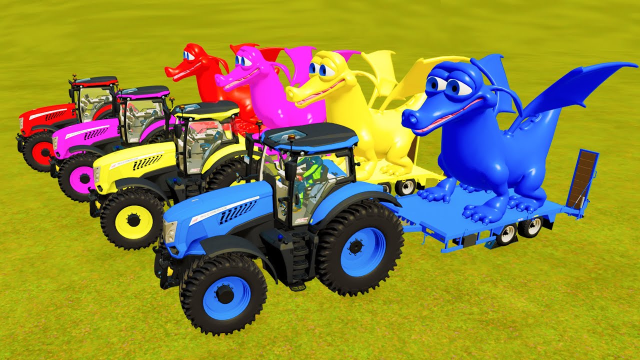TRANSPORTING COLORED DRAGON USING TRACTORS Gadi Wala Tractor Top