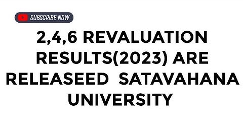 2,4,6th semester revaluation results are released SATAVAHANA UNIVERSITY 👍🏻