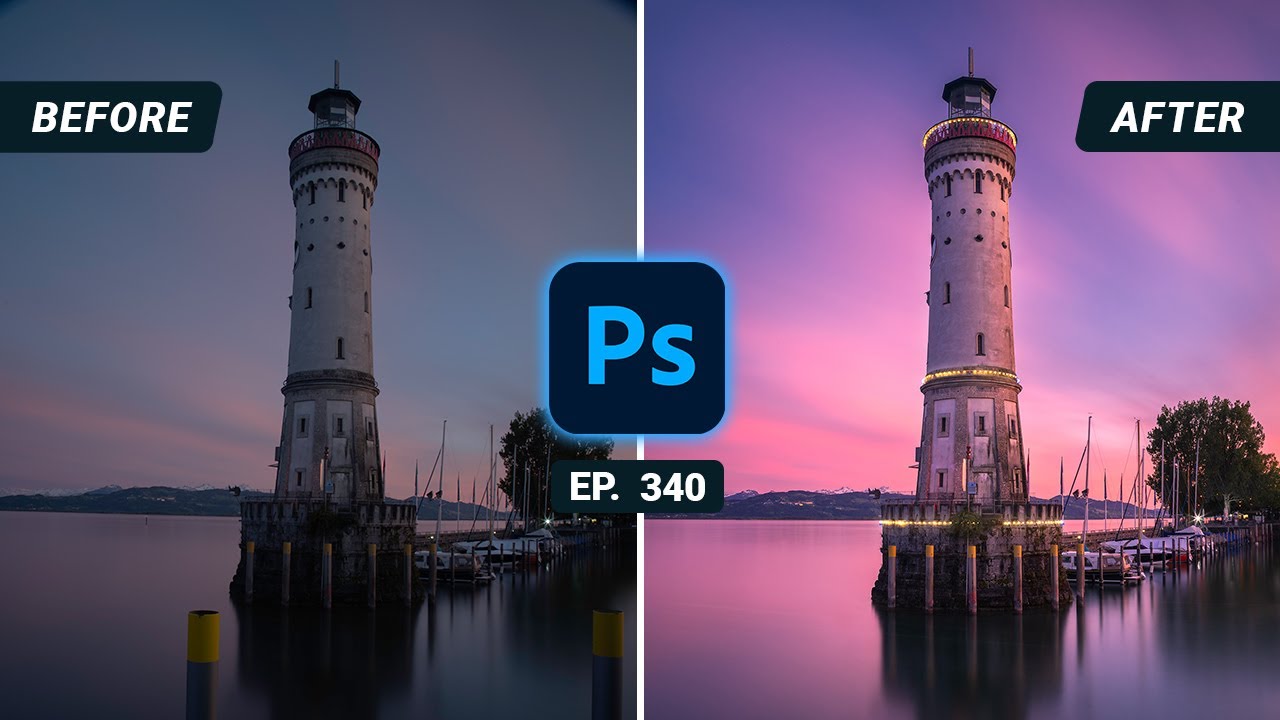 Applying vibrant TWILIGHT COLORS with Photoshop | QE 