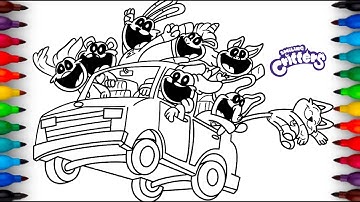 Poppy Playtime 3 Coloring Pages  / Coloring Characters Smiling Critters/ Satisfying
