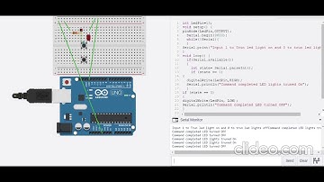 Led turn on/off using serial monitor as well as buttons.