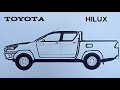 How to draw a Toyota Hilux | Step by step for Beginners | Hilux drawing easy