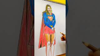 My First SUPERGIRL Drawing #supergirl #dc #karadanvers #shorts