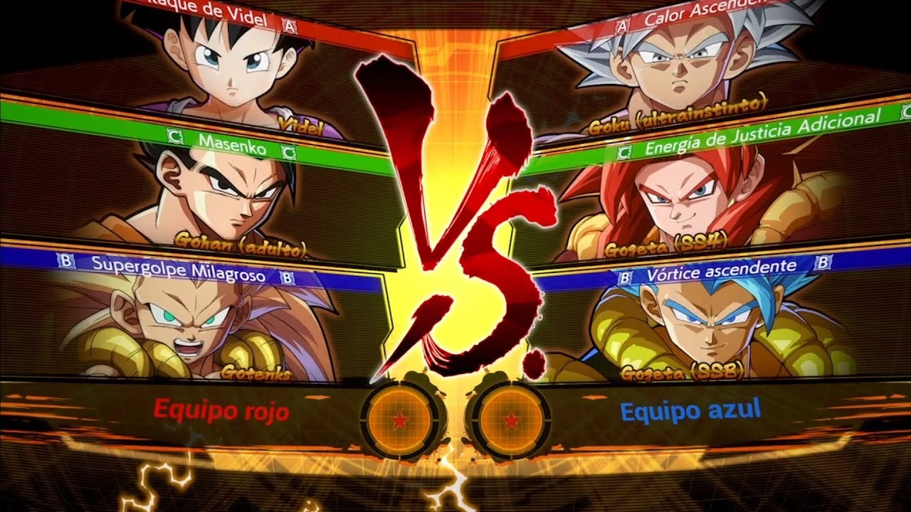 Videl y Gohan Adulto y Gotenks Vs Goku(ultrainstinto) y Gogeta(SS4) y Gogeta(SSB) Dragon Ball Fight