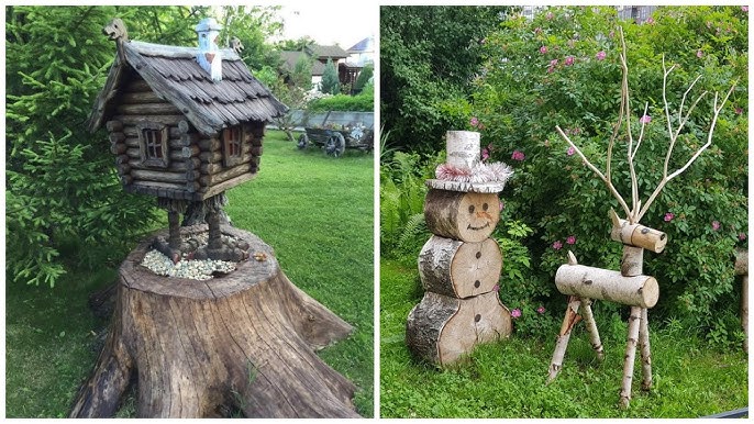 15 beautiful ways to decorate your garden with tree trunks - Decoration -  Tips and Crafts