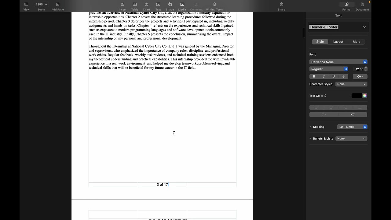 How To Do Page Numbering in Mac Pages(Myanmar)
