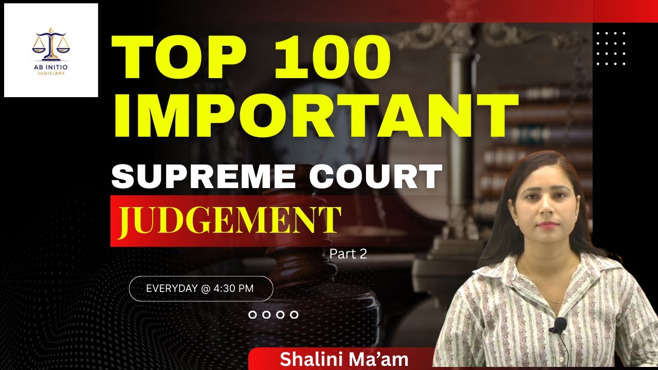 IMPORTANT CASE LAWS  | Shalini Ma'am | 