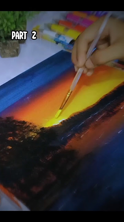 Sunset painting🎨Part 2..More parts on my channel🔔watch now👉 #shots #sunsetpainting