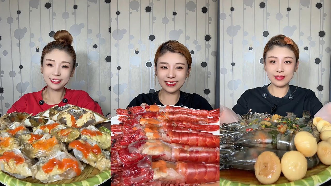 【Mukbang】Sauce Mother Crab+Red Magic Shrimp+Black Tiger Shrimp🦀🦐🌶🍋🧄#Seafood#asmr#yummy