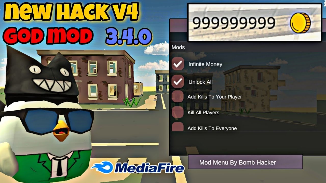 Chicken Gun mod menu v3.2.06 God mode, no clip, unlimited money and MORE!!!  