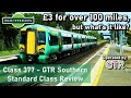 GTR Southern Class 377 - FANTASTIC VALUE FOR MONEY!! - Standard Class Review (London to Southampton)