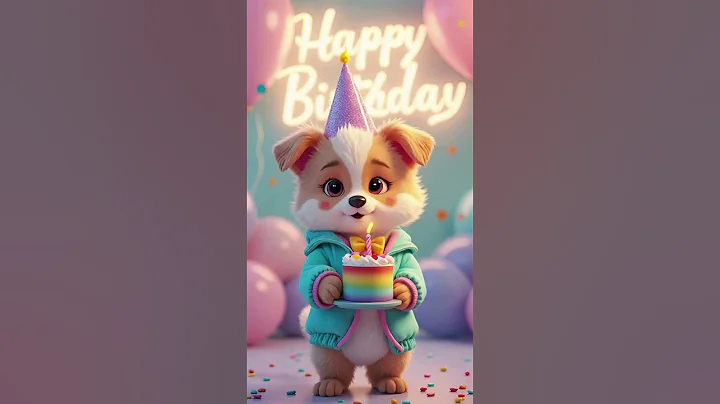 Happy Birthday to You 🐶🎂 | Cute Puppy Holding Cake ✨