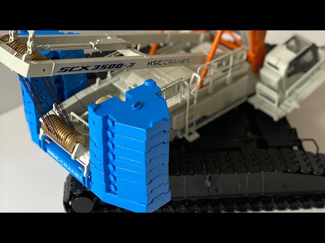 HSC CRANES SCX3500-3 CRAWLER CRANE S=1/50 Debut！ - YouTube