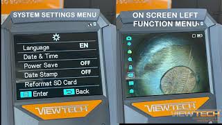 Systems Setting Menu - VJ-3A Dual Camera Video Borescope