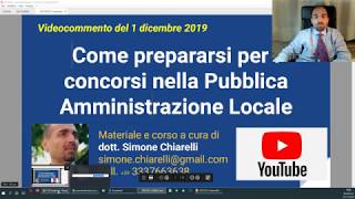 Come prepararsi per i concorsi nella Pubblica Amministrazione Locale (1\/12\/2019)