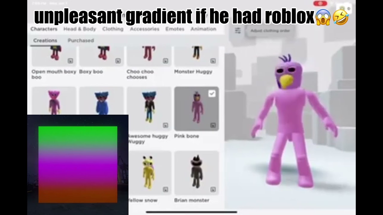 Unpleasant Gradient if he had roblox😱😂