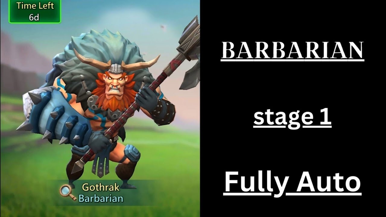 BARBARIAN STAGE 1 || LORDS MOBILE || LIMITED CHALLENGE || FULL AUTO || 2023